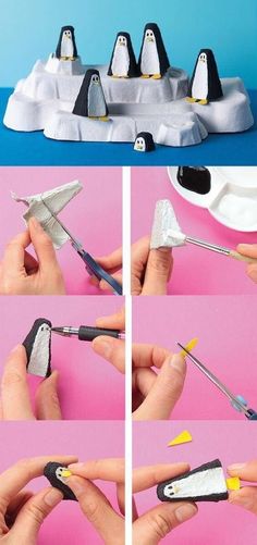 how to make an origami penguin with paper and scissors - step by step instructions