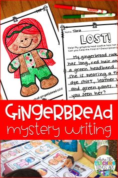 gingerbread mystery writing activity for kids