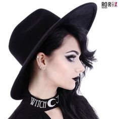 Top Seller for Restyle Wide Brim Headdress Hat Nugoth Witch Gothic Stiff Wicthcraft Wicca Wool, Womens Accessories Goth Hat, Restyle Clothes, Black Wide Brim Hat, Kei Visual, Attitude Clothing, Tokyo Street Fashion, Hipster Grunge, Le Happy, Witch Fashion