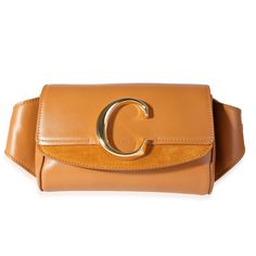 Chloe Tan Leather & Suede C Belt Bag 0.5lb Chlo Luxury Formal Belt Bag, Designer Leather Belt Bag With Gold-tone Hardware, Luxury Brown Belt Bag With Gold-tone Hardware, Gold Leather Crossbody Belt Bag, Rectangular Leather Belt Bag With Gold-tone Hardware, Leather Belt Bag With Branded Hardware, Luxury Belt Bag With Branded Hardware For Everyday Use, Luxury Rectangular Belt Bag With Branded Hardware, Elegant Pouch Belt Bag