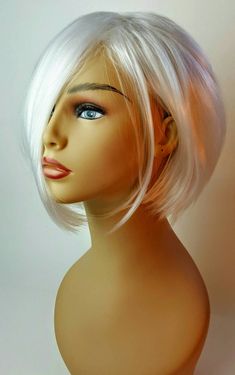 Short A-line Platinum Blonde Wig Stacked A-line Bob Short | Etsy Bob Blonde Wig, White Blonde Wig, White Blonde Bob, Platinum Blonde Wig, Aline Bob, A Line Bob, Bob Blonde, Inverted Bob Haircuts, A Line Bobs