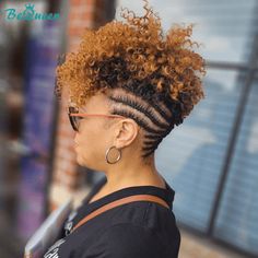 Bequeen Black And Purple Curly Mohawk Style (Not A Wig) – BeQueen Wig Light Purple Hair, Be Queen, Braided Hairstyles For Black Women Cornrows, Natural Hair Short Cuts, Short Sassy Hair