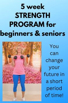 5 week strength program for beginners & seniors. Strength Gaining Workouts, Chair Exercises For Abs, Knee Replacement Exercises, Exercises To Do At Home, Senior Exercises, Improved Health, Dance Workouts, Strength Program