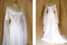 SALE % Elfenhaftes gown wedding gown of medieval ANAIS by Elfenkleider on Etsy https://www.etsy.com/listing/562725287/sale-elfenhaftes-gown-wedding-gown-of Celtic Wedding Dress, Elven Wedding Dress, Medieval Wedding Dress, Dress Medieval, Elven Dress, Elf Dress, Medieval Wedding, Fairy Wedding, Celtic Wedding