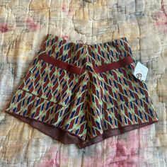 Brand New Free People Sweater Shorts! So Unique I Would Love These For A Festival. Size Small Retro Bottoms With Pockets And Short Legs, Retro Short Leg Bottoms With Pockets, Retro Fitted Short Bottoms, Retro Bottoms With Pockets In Short Length, Retro Short Bottoms With Pockets, Retro Short Bottoms With Elastic Waistband, Retro High Waist Multicolor Shorts, Vintage Multicolor Bottoms With Pockets, Vintage Multicolor Short Bottoms