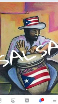 an image of a man in a hat with the word salsa on it