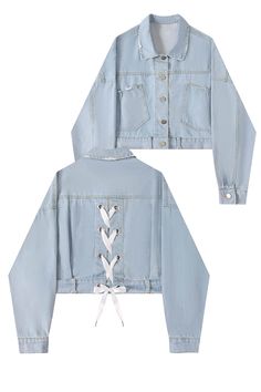 Back Ribbons Denim Women Jacket Harajuku Aesthetic Aesthetic Denim Jacket Outfit, Aesthetic Jackets, Ribbon Jacket, Patchwork Denim Jacket, Harajuku Aesthetic, Clothing Reference, Denim Jacket Outfit, Armin Arlert, Hijabi Outfits Casual