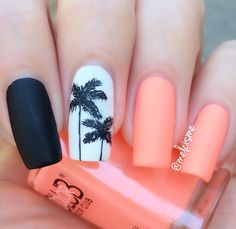 palm trees! Color Club "East Austin" Summer Acrylic, Nails Yellow, Nail Art Designs Summer, Super Nails