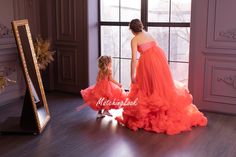 Mother Daughter Maternity Matching Dress, Mommy and Me Tulle Dress with ruffles, Maternity Ball Gown This adorable mother daughter matching ruffled tulle dresses in coral color are very great choice for your maternity or family photoshoot. Dresses are tailored of more than 50 metres of soft tulle, has adjustable corset upper for S-L size. Dress is available in more than 100 colors. Contact me about color you wish and I will send you patterns of colors available. Dress is fully handmade, so some Red Ruffled Tutu Dress For Wedding, Red Tulle Gown With Ruffles, Red Tulle Ball Gown With Ruffles, Pink Ruffle Dress For Wedding, Bridesmaid Ball Gown With Ruffles, Maternity Tulle Gown With Ruffles, Maternity Ball Gowns, Baby Blue Maternity Dress, Mother Daughter Maternity