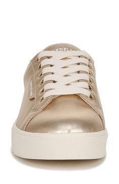 Clean-lined and crisp, this sneaker is a forever-chic style that's as luxe as it is low-key. Removable insole Leather or synthetic upper/synthetic lining and sole Imported Gold Low-top Sneakers With Textured Sole, Trendy Gold Low-top Sneakers, Gold Low-top Sneakers With Contrast Sole, Gold Low-top Modern Sneakers, Casual Gold Low-top Platform Sneakers, Gold Modern Low-top Sneakers, Modern Gold Low-top Sneakers, Gold Low-top Sneakers For Spring, Gold Low-top Platform Sneakers