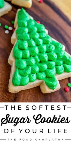 the softest sugar cookies of your life - the food charian christmas tree cookie