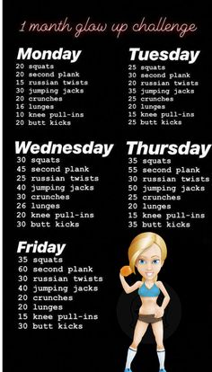 a woman's workout plan for the week ahead