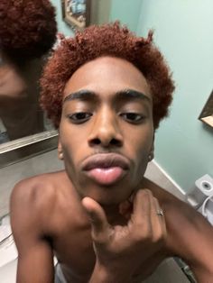 insta: @kunoox Copper Orange Hair, Afro Hair Color, Boys Dyed Hair, Ginger Hair Men, Boy Braids, Hair Twists Black