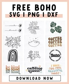 the free boho svg i dxf bundle is available for purchase on all products