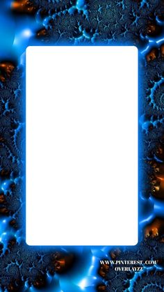 an abstract blue and orange background with a white square in the center