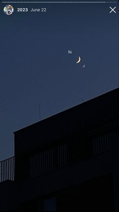 the moon and venus are visible in the night sky