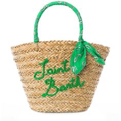 Woman straw bagHandles with green paisley all over printSaint Barth embroideredSizes: 50cm x 30cm x18cm Bag With Embroidery, Tapestry Crochet Patterns, Green Paisley, Saint Barth, Straw Bags, Marine Serre, Tapestry Crochet, Sneaker Wedge, Bag Handle