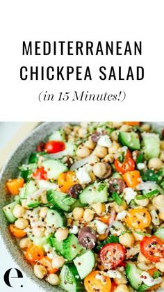 mediterranean chickpea salad in 15 minutes