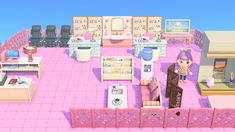 Nail Salon Animal Crossing, Acnh Beauty Salon Design, Acnh Beauty Salon, Acnh Nail Salon Design, Acnh Nail Salon, Switch Games, Nail Salon Design