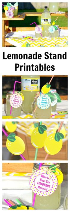 lemonade stand printables are displayed on a table