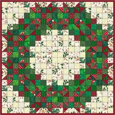 a green and red christmas quilt