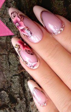 nail designs summer short square nail designs summer ombre Nails Flowers, Square Nail Designs, Rose Gold Nails, Pretty Nail Designs, Flower Nail Art, Nail Sticker, Nail Designs Glitter, Nails Gel, Gel Nail Designs