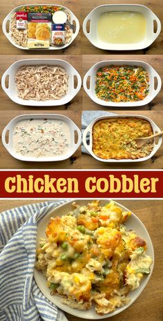 chicken cobbler casserole recipe on a white plate