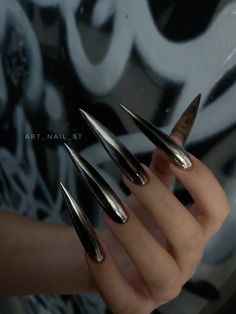 Острые длинные ногти стиллеты Rave Nails, Band Nails, Sharp Nails, Punk Nails, Hippie Nails, Grunge Nails