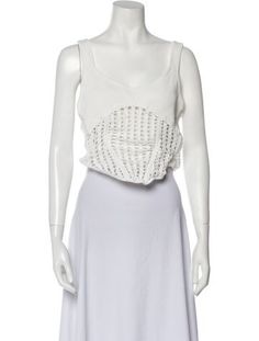 Dion Lee Crop TopWhiteCutout AccentSleeveless with Scoop NeckExposed Zip Closure at BackDesigner Fit: Tops by Dion Lee typically fit true to size. White Tank Crop Top For Summer, White Vest Crop Top For Summer, White Sleeveless Crop Top For Summer, White Tank Crop Top For Vacation, White Scoop Neck Tank Top For Vacation, White Scoop Neck Tank Top For Beach, Chic White Tank Crop Top, Chic White Cropped Tank Top, Chic White Sleeveless Crop Top