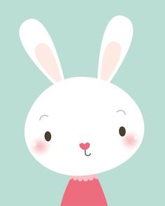 a white rabbit wearing a pink dress