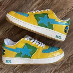 -Guaranteed Authentic -No Trades -Please Feel Free To Message Us With Any Questions Bape Shoes, Mens Shoes Sneakers, Yellow Blue, Blue Yellow, Men's Shoes, Shoes Sneakers, Color Blue, Size 10, Man Shop