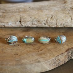 So excited to finally share these Royston Ribbon Turquoise Rings with you! Oxidized, sanded and polished to be silky smooth and comfortable. Half-round shank makes it feel like you're sliding on something that someone will still wear in 50 years. You might want to make room on your hand -- you're going to want to wear this ring all the time. Royston Ribbon Turquoise measures approximately 9x14mm .925 Sterling Silver Ring top measures approximately 3/4 x 1/2 in. Turquoise is perhaps the oldest st Silversmith Rings, Chloe Ring, Silversmithing Jewelry, Purple Amethyst Ring, Purple Rings, Jasper Ring, Tourmaline Earrings, Turquoise Boho, Royston Turquoise