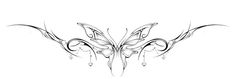 an artistic butterfly tattoo design on a white background