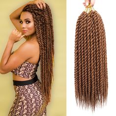 PRICES MAY VARY. 1.Material:Synthetic Low Temperature Fiber,Senegalese Twist Crochet Braids Braiding Hair extensions,Crochet Braids hair 2.Features: Smooth Wavy,Soft,Natural Shining,Light Weight,No smell and Easy To Install 3.Length:18 Inch Weight:100g/Pack Color:30# 4.Package:12 Stands/Pack ,6 Packs/Lot . Uauslly 6 Packs can make a head 5.Factory Direct, High quality, Cheap Price Delivery: Fast shipping and Fulfilled by Amazon Jumbo Havana Twist, Marley Hair Crochet, Havana Twist Crochet, Havana Twist Hairstyles, Senegalese Twist Crochet Braids, Senegalese Twist Crochet Hair, Havana Twist, Crochet Box Braids, Marley Hair