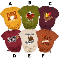 Thanksgiving Turkey Family Matching T Shirt Family Thanksgiving Shirts, Us Thanksgiving, Gifts 2022, Funny Thanksgiving Shirts, Thanksgiving Tee, Turkey Shirts, Family Thanksgiving, Fall Tee, Funny Thanksgiving