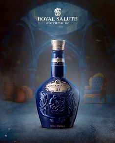 a bottle of royal salute is shown in this advertisement