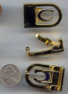 "This lot contains 1 piece of new unused beautiful vintage 23x37mm by 8mm thick gold plated brass with a silver plated brass letter \"c\" initial belt buckle. approx. fits a 3/4\" belt." Classic Gold Belt Buckle, Collectible Gold Antique Belt Buckles, Collectible Antique Gold Belt Buckles, Gold Antique Belt Buckles For Collectors, Vintage Gold Belt Buckles For Collectors, C Initial, Brass Belt Buckles, Letter C, Vintage Plates