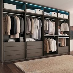 a living room filled with furniture and lots of closet space