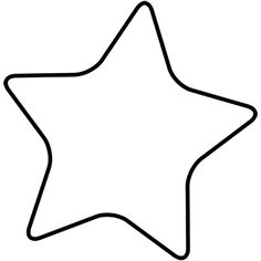 a black and white outline of a star with one side facing the viewer, on a plain background