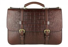 Alligator English Briefcase | Frank Clegg Leatherworks Frank Clegg, Leather Bag Tag, Crossbody Laptop Bag, Leather Bags Women, Leather Messenger Bag Laptop, Leather Messenger Bag Men, Leather Briefcase Men, Laptop Shoulder Bag, Professional Style