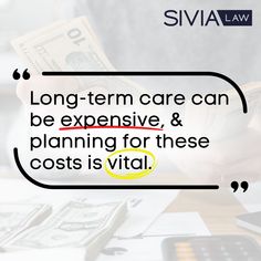 a person holding money in their hand with the words long - term care can be expensive, & planning for these costs is vital