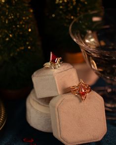 Rich as mulled wine, bright as a holiday blush—rubies and pink sapphires capture the magic of the season. 🍾  Enjoy complimentary Premium packaging until the end of December 🎁  #hiddenspacejewelry #MMAM #finejewelry #emeraldengagementring #rubyengagementring #saltandpepperdiamonds #alternativediamonds #sapphireengagementring #pinksapphire #moissaniteengagementrings #ringstacks #engagementringstack #2025bride #christmasgiftsideas #proposal💍 #stackedwithlove Premium Packaging, Mulled Wine, Blush, Wine, Packaging, Pink