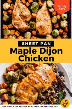 sheet pan maple dijon chicken with brussel sprouts and brussels sprouts