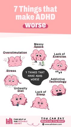 How Things Can Make ADHD Worse: Clutter, social media, distractions, and deadlines can exacerbate symptoms of ADHD, including difficulty focusing and staying organized. Managing ADHD can involve strategies such as creating a structured routine, minimizing distractions, and seeking support from a healthcare provider. With the right tools and support, individuals with ADHD can successfully manage their symptoms and thrive. John Bennett, Increase Energy, Mental Disorders, Resource Library, Rabbit Hole, Coping Skills, Any Book