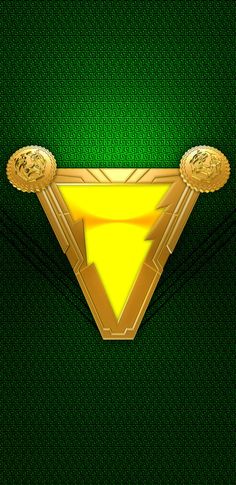 a green and gold background with a superman symbol