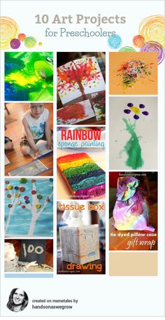 the cover of 10 art projects for preschoolers