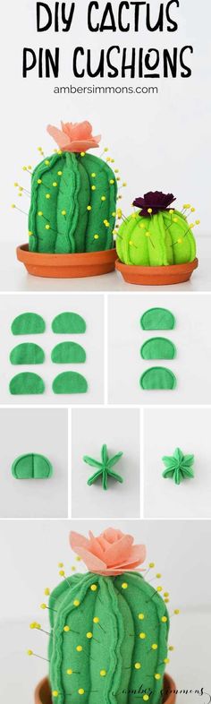 how to make a cactus pin cushion