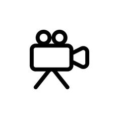 a black and white icon of a video camera