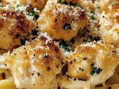 Irresistible Golden Garlic Chicken Bites Over Creamy Parmesan Pasta Recipe – Perfect Comfort Food - NewsBreak Creamy Parmesan Pasta, Garlic Chicken Bites, Hamburger Rice Casserole, Crescent Roll Casserole, Meatloaf Casserole, Spinach Artichoke Dip Recipe, Rhubarb Cake, Creamy Parmesan, Parmesan Pasta