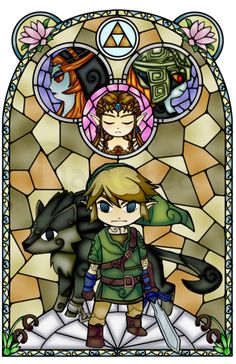 the legend of zelda stained glass window